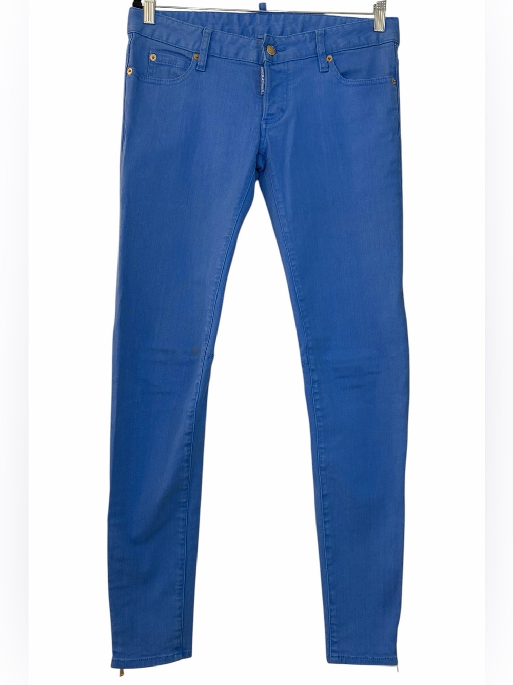 DSQUARED2 Ankle Zip Skinny Leg Jeans Aqua Blue Size IT44 / US8 Made In Italy